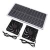Solar Powered Fan Kit 16W Monocrystalline Solar Panel Dual Exhaust Fans Kit with Protective Net for Pet House Chicken