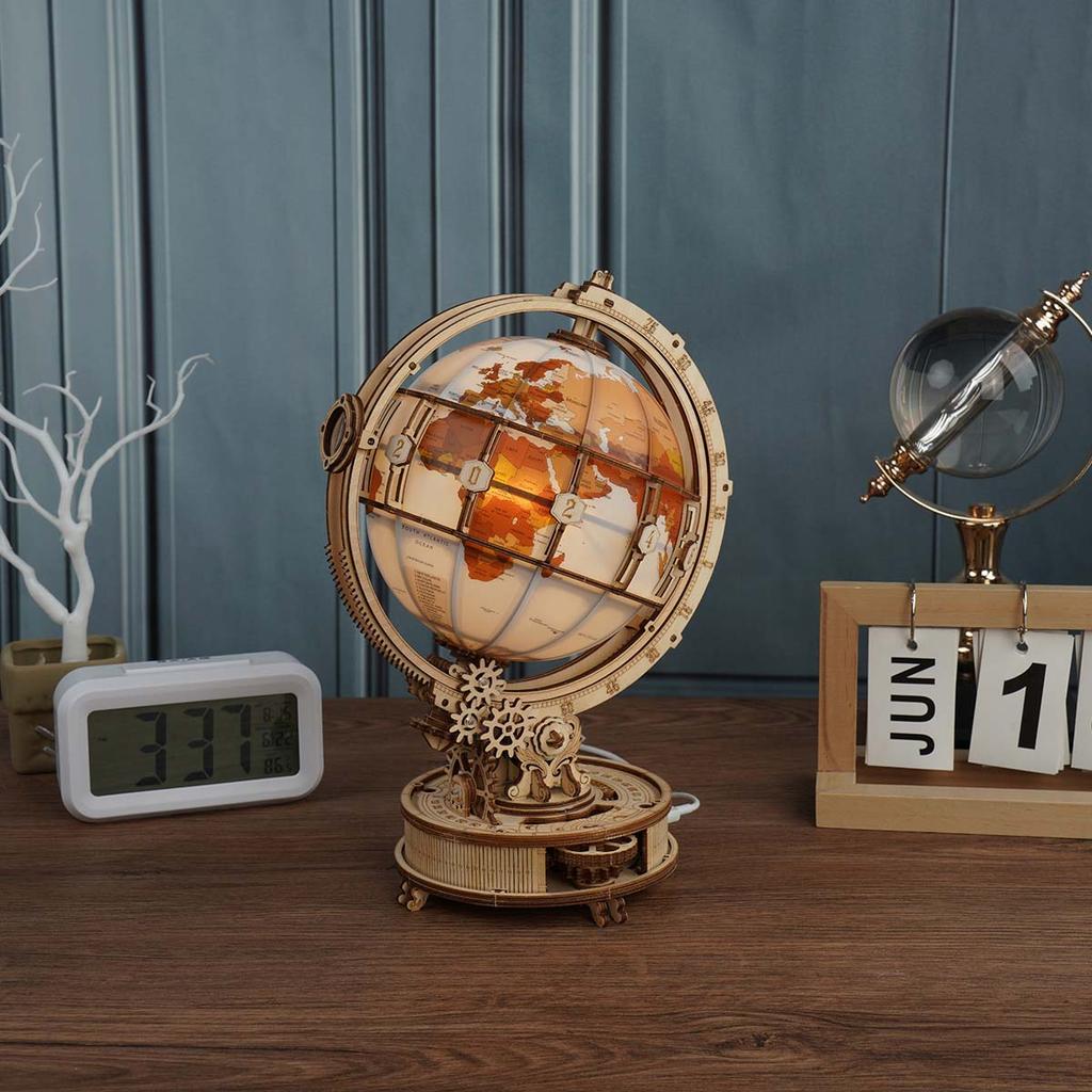 ROKR Leuchtender Globus 3D Holzpuzzle ST003