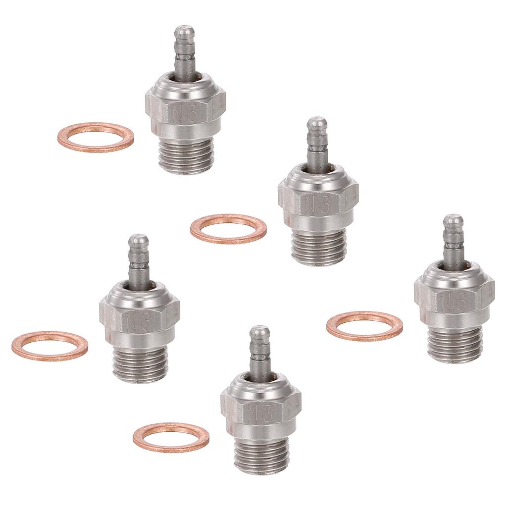 5 STÜCKE N3 Stahlstecker Glühkerze RC Motorteile für Motoren RC Truck Kompatibel mit Redcat Hsp Hpi