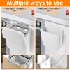 Hanging Trash Can Kitchen Food Compost Bin with Lid and Hidden Scraper Space Saving Foldable Wall Mounted Garbage Can for Home