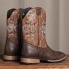 Bottes de Cowboy Classiques Rétro pour Homme Bottes Mi-Mollet en Cuir avec Broderie Patchwork Chaussures Décontractées de Créateur pour Homme