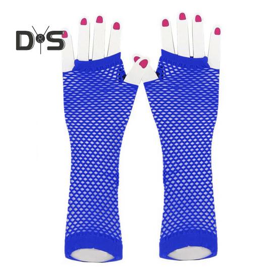 1 Pair Performance Gloves Hollow Out Fishnet Thin High Elasticity Fingerless Thin See-through Cosplay Club Party Festivals Gloves