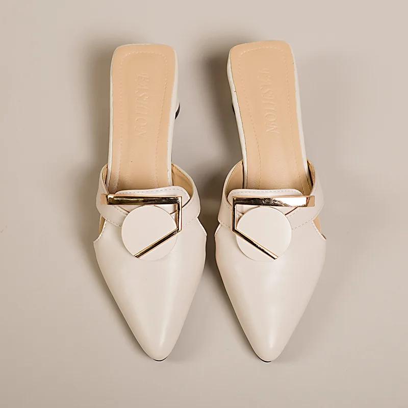 Fashion 2025 Summer New Korean Version of Fashion Pointed Foot Set Thick Sole Fashion Casual Large Size Women's Shoes