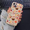 Leaf Pattern Graphic Phone Case for IPhone 16 15 14 13 12 11 X XR 17 8 7 Plus Pro Max Autumn Pumpkin leaves Fall silcone Cover