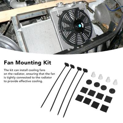 2er-Set Lüftermontagesatz Durch Radiator Lüfterhalterungs-Kit für Elektrischen Kühlventilator und Kühlkörper Radiator Lüftermontagesatz