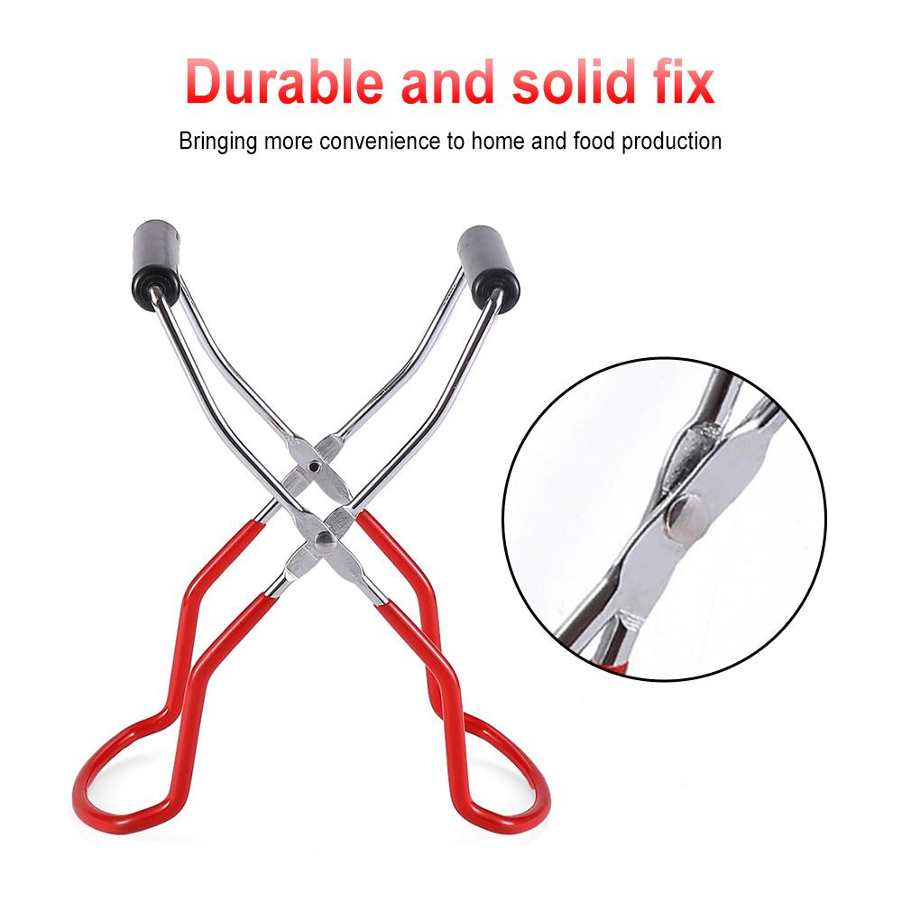 Canning Jar Lifter With Grip Handle Stainless Steel Can Tongs Clip Non-slip Jar Clip Glass Bottle Holder Wide Mouth Bottle Clamp