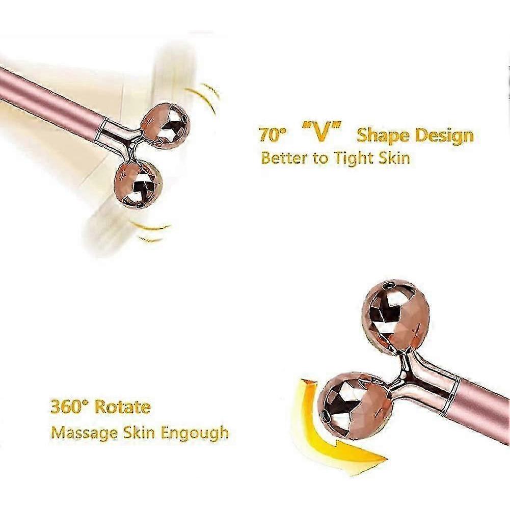 Electric Jade Roller Face Massager,3-in-1,100% Natural Rose Quartz Facial Roller