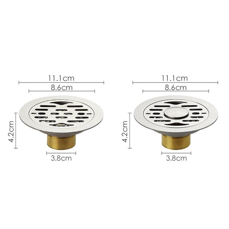 Stainless Steel Bathroom Floor Drain Grate Shower Waste Strainer Cover Deodorant Drainage System for Bathrooms