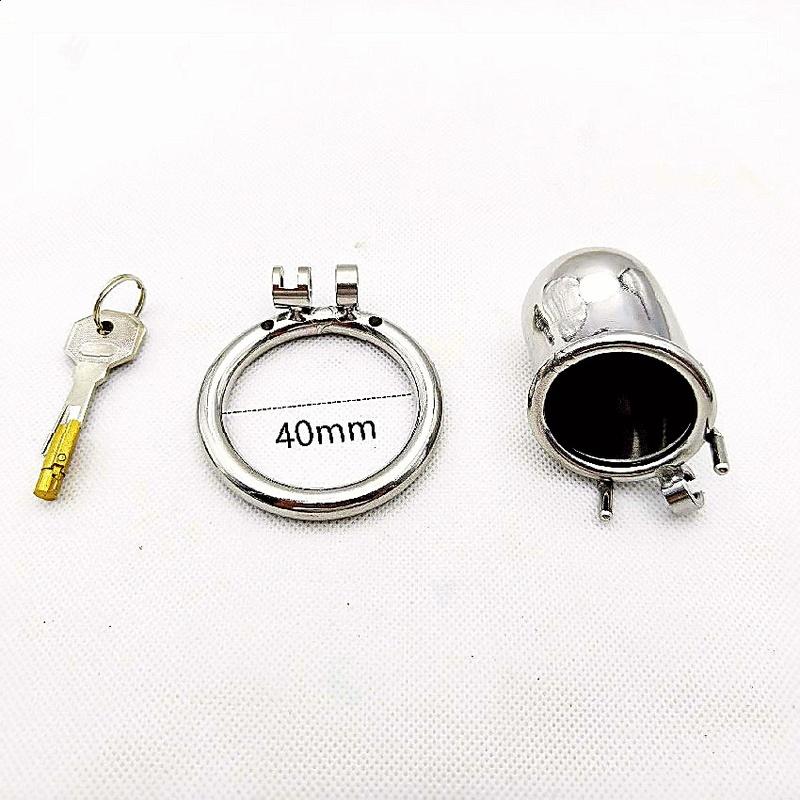 This Mans Metal Chastity Cage Provides BDSM Anti Shedding Restraint Control Through Secure Cock Ring Technology For Gay Men