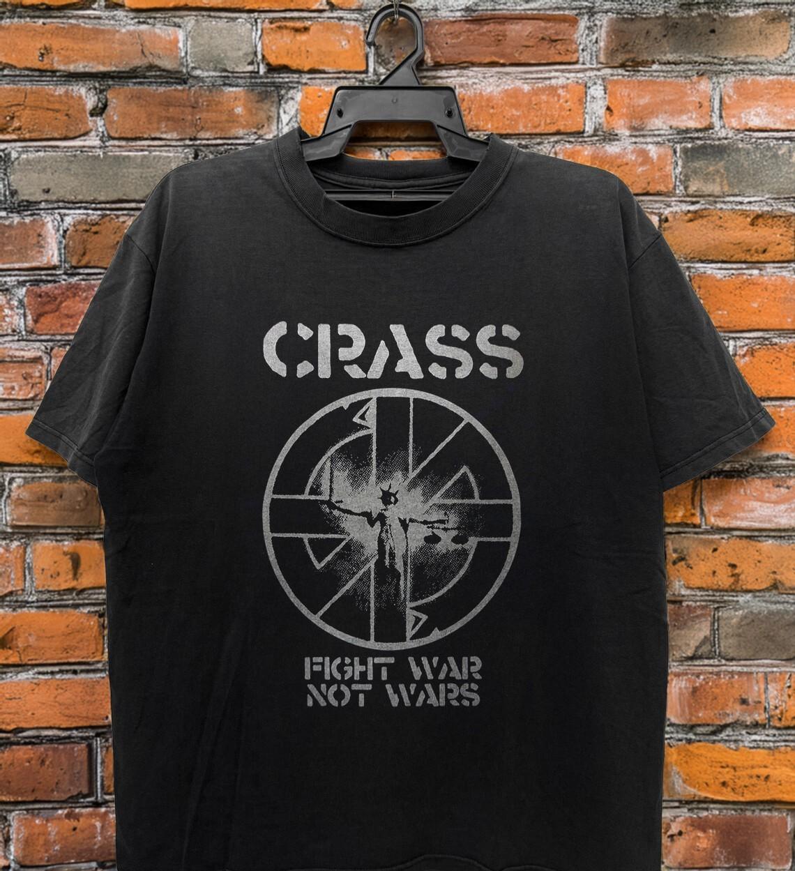 HOT! CRASS - Fight War T-shirt Conflict Anarchopunk Unisex Black Cotton T-Shirt XXXL
