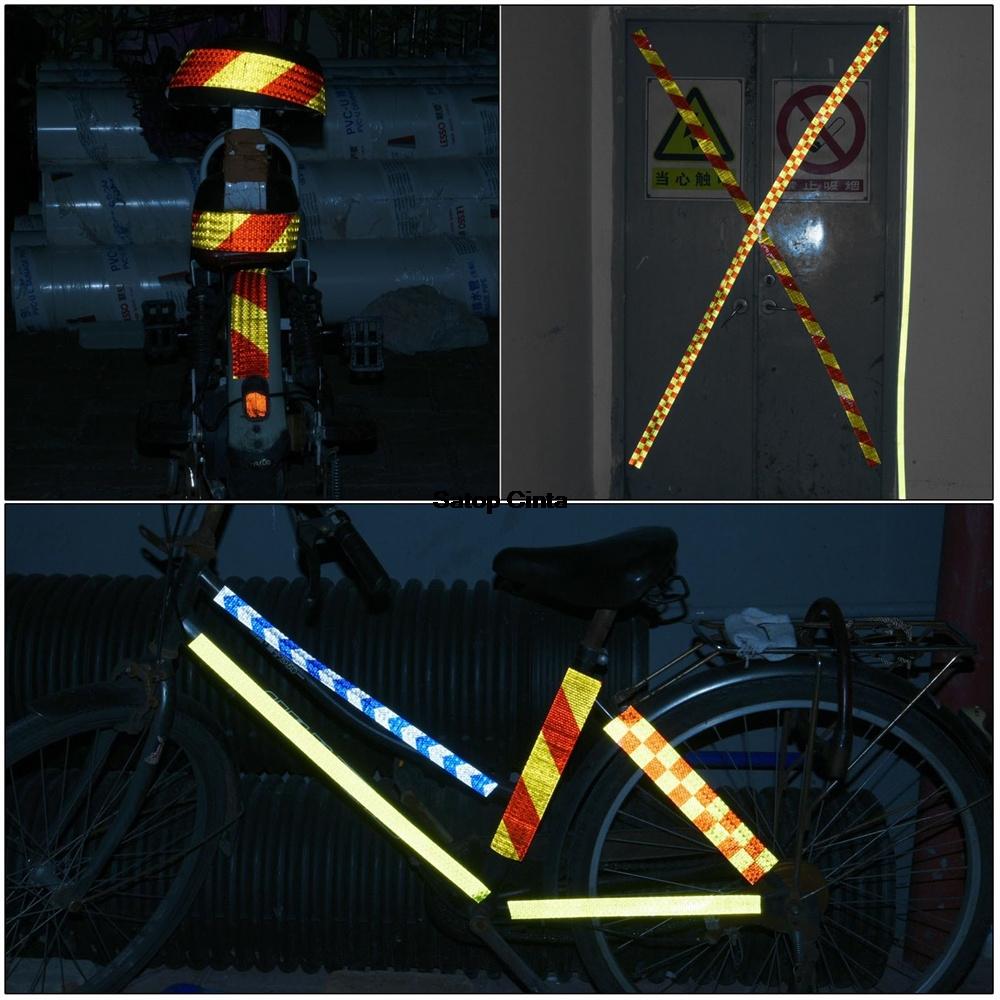 Customized Yellow-Red 15cm*3M Reflective Tapes Left Or Right Twill Warning Safety Stickers Night Reflector Self-Adhesive For Car