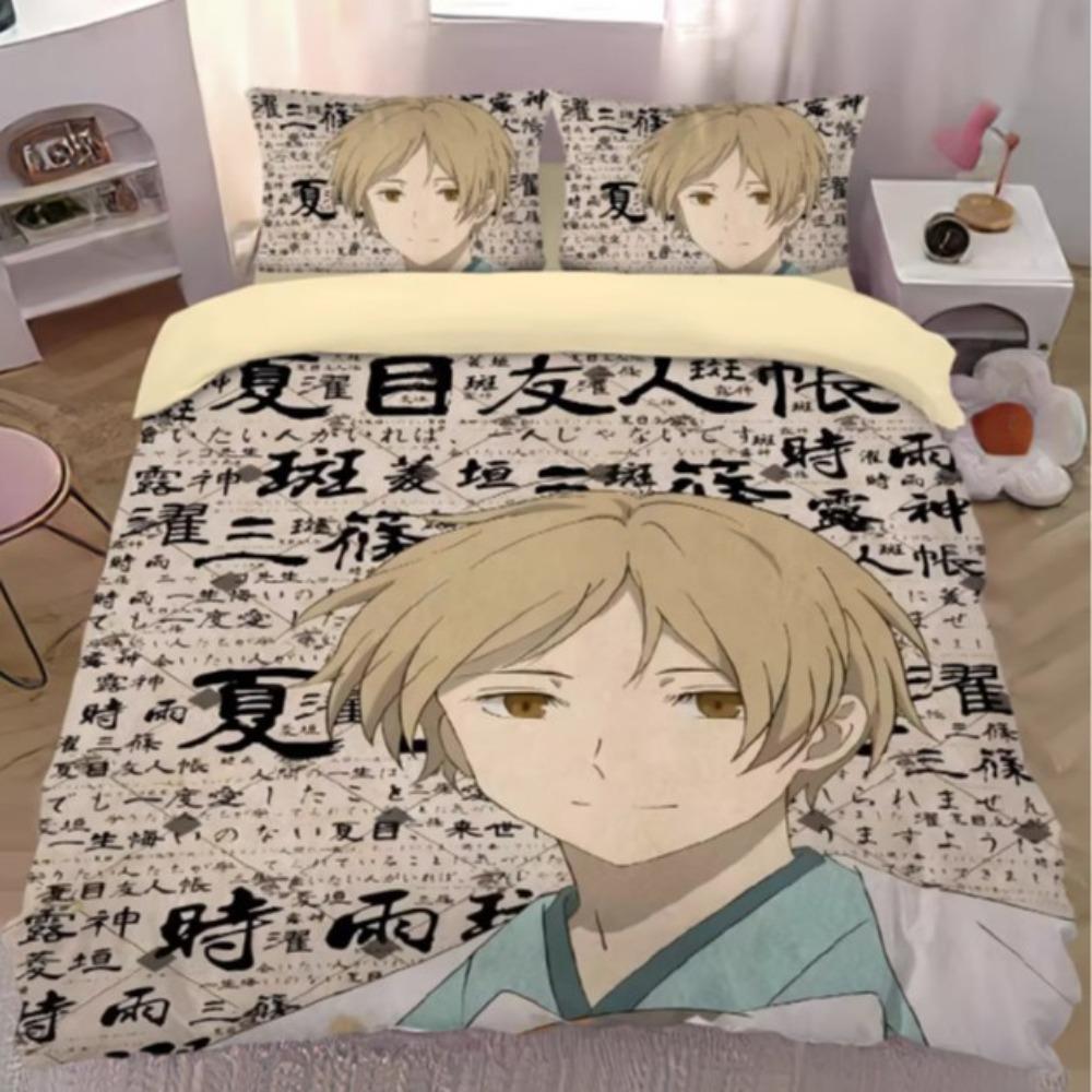 Comic Natsume'S Book Of Friends Bedding Set Natsume Yujin-Cho Duvet Cover Bedroom Decoration Single Double Large Size