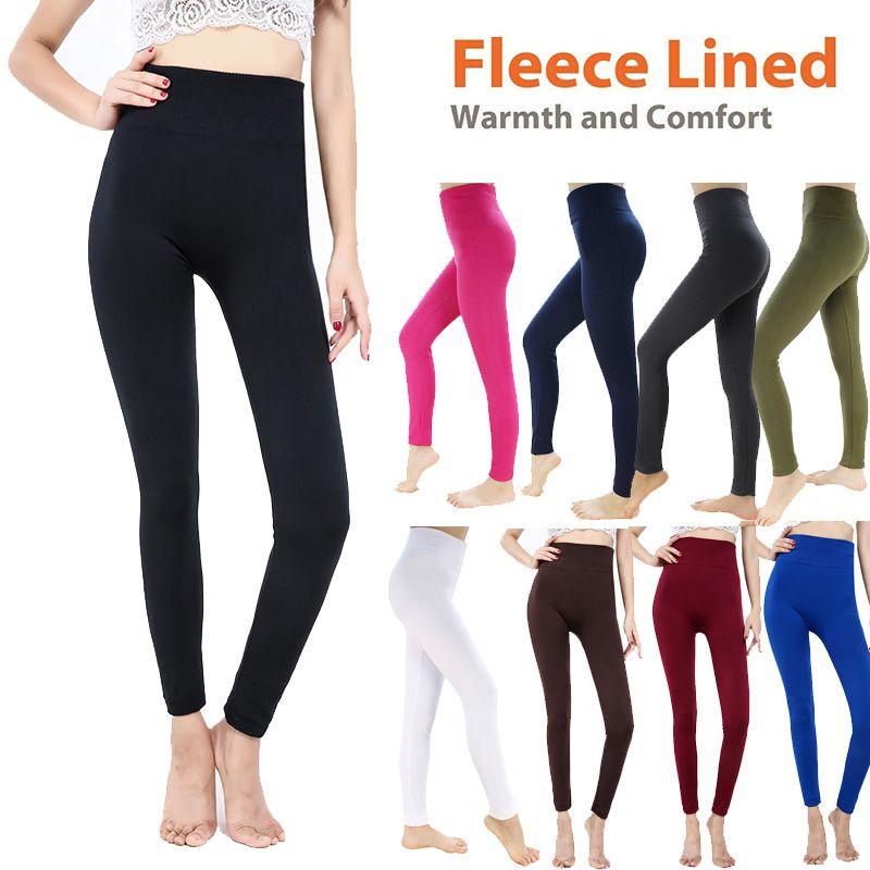 Fleece Lined Leggings For Women Winter Thermal Full Length High Waisted Supportive Pants