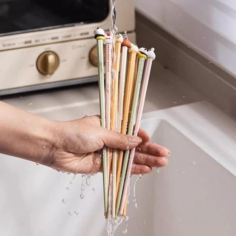 Premium Alloy PVC Chopsticks Feature Nonslip Grip And High Temperatures Resistance For Adults Kids Family Meals