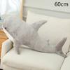 Almohada de tiburón creativa de 30/45/60 cm, juguete de peluche para silla, cojín de peluche, muñeco de tiburón relleno, regalo de vacaciones, adorno decorativo kawaii para el hogar