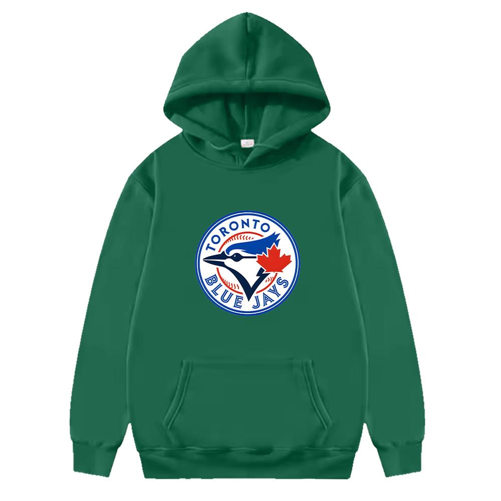 

Blue Jays Baseball Logo Hoodies Fashion Sweatshirts Autumn Winter Hooded Pullover Loose High Street Sportswear Clothes XS темно-зелений колір