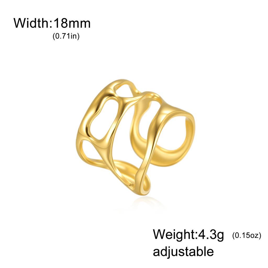  Butterfly Bow Rings for Women Aesthetic Geometric Adjustable Open Ring Stainless Steel Waterproof Jewelry Party Gifts