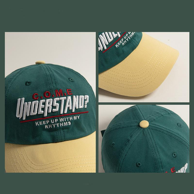 Big Head Sports Hat Women Versatile Embroidery Contrasting Baseball Cap Men Outdoor Leisure Sunshade Adjustable Hip-Hop Hat