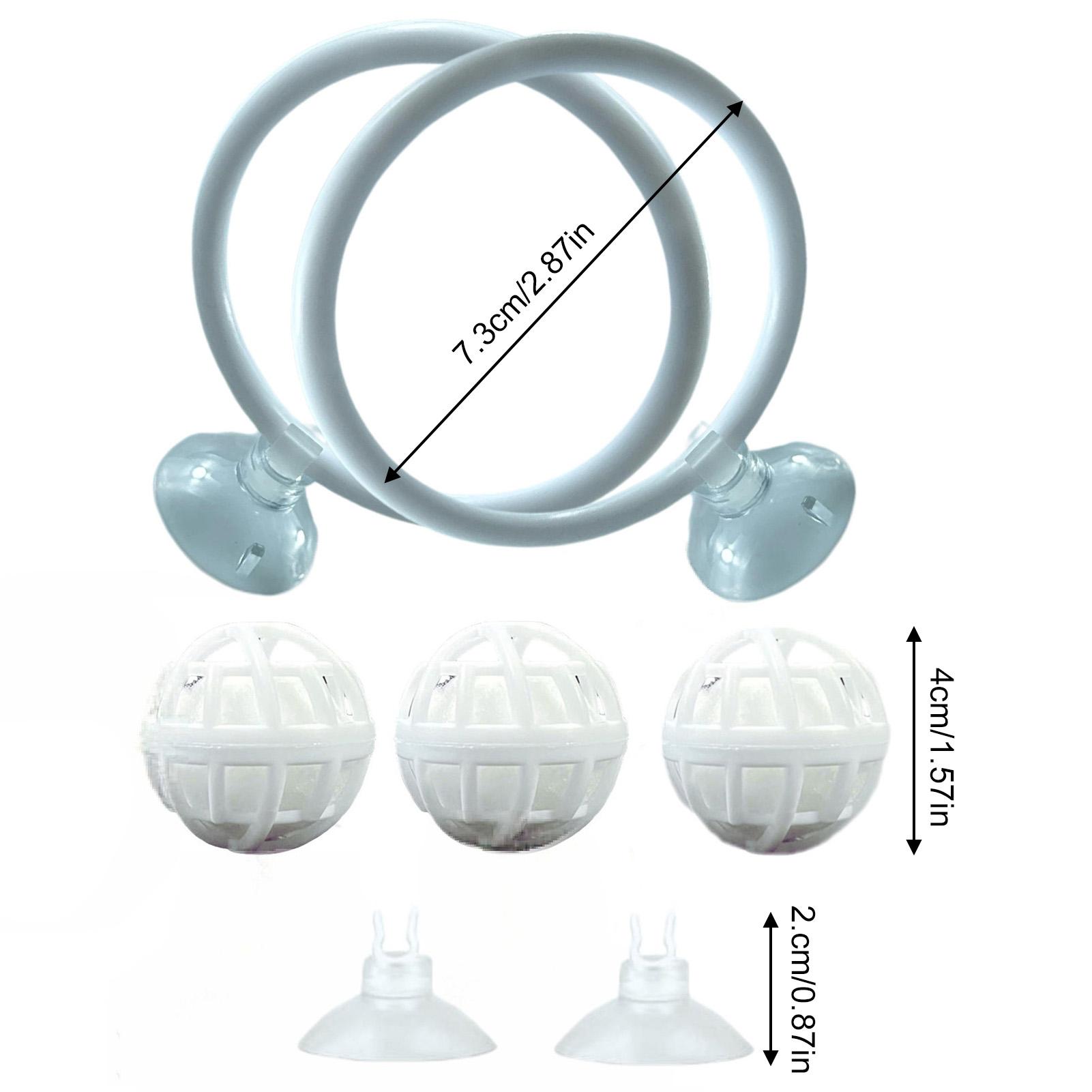 

Betta Fish Exercise Ring and Filter Balls Set Betta Ring Training Loop with Suction Cup and Nitrifying Ball for Fish Turtle Tank