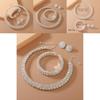 Double Layer Bridal Jewelry Set With Water Diamonds Pendant And Bracelet For Women