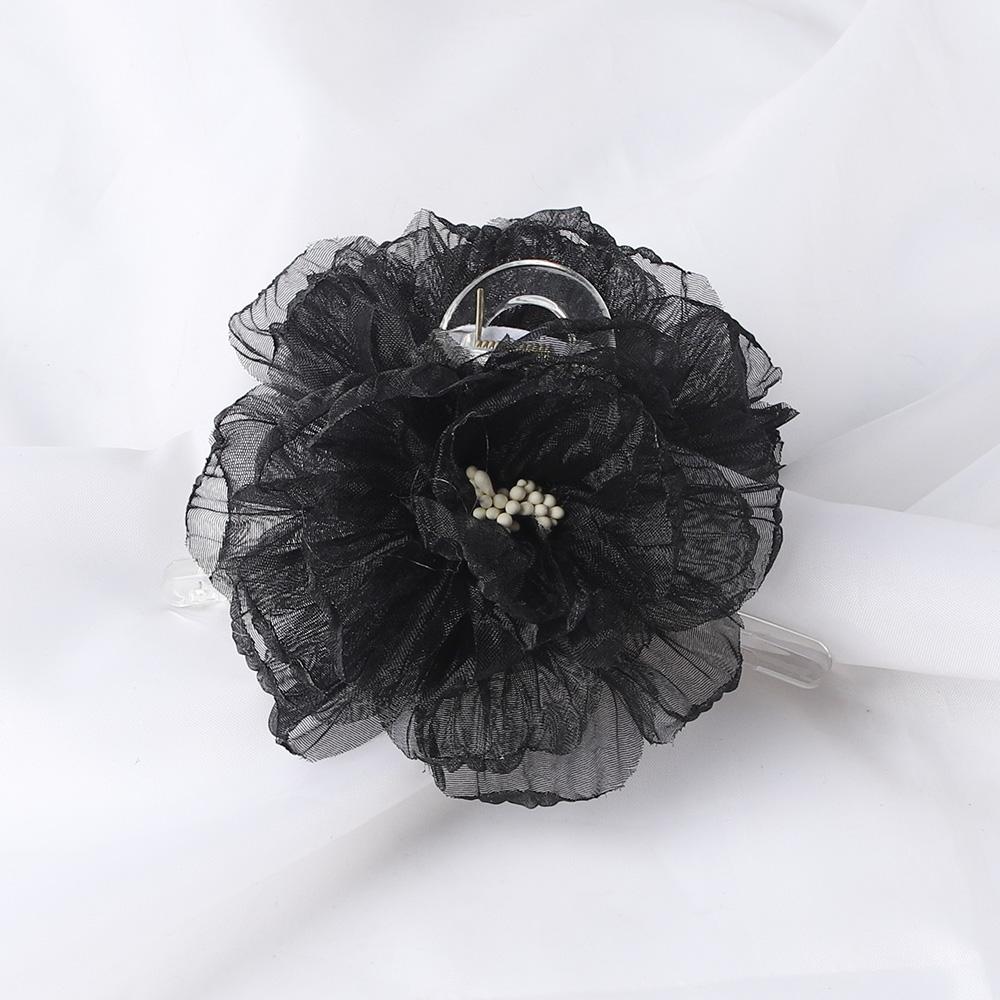 New Organza Flower Big Hair Claws Clips Women Girls Spring Chiffon Barrette Hair Clamps Elegant Ponytail Holder Hair Accessories