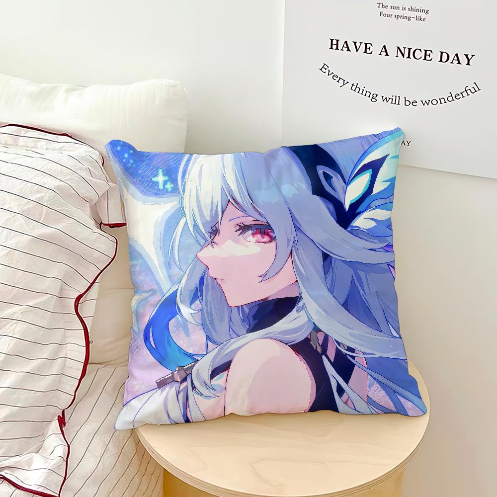GAME skirk genshin cushion cover Comfortable soft Pillow Case for Sofa Living Room Home office Decor Protective Covers