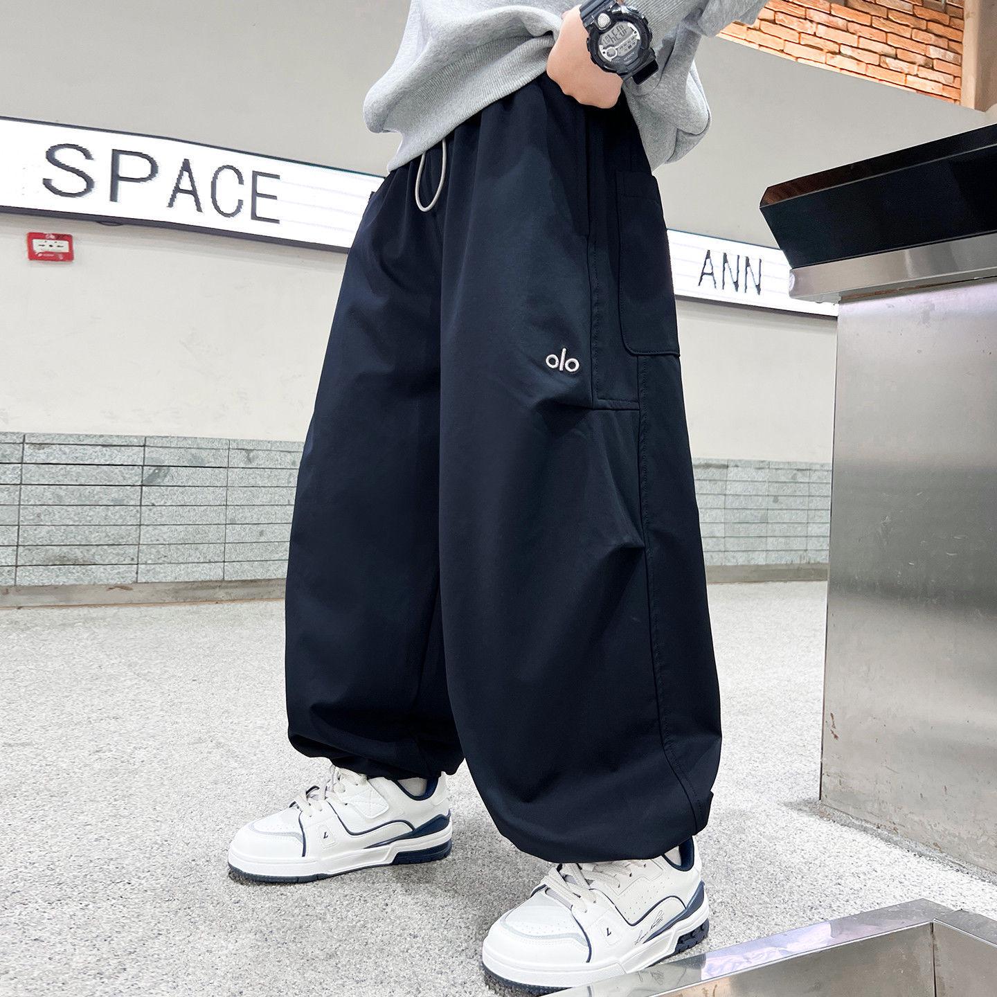 

Быстросохнущие белые летние спортивные брюки для мальчиков: Модные, легкие, противомоскитные брюки для детей 170cm темно-синий