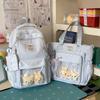 Schoolbag Japanese and Korean striped stars casual backpack women's large capacity lightweight student schoolbag high value sweet versatile backpack