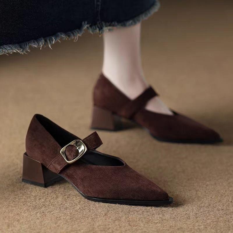High Heeled Mary Jane 2026 New Pointed Toe Women Single Shoes PU Leather Comfort Spring Summer Dress Sexy Women's Shoes