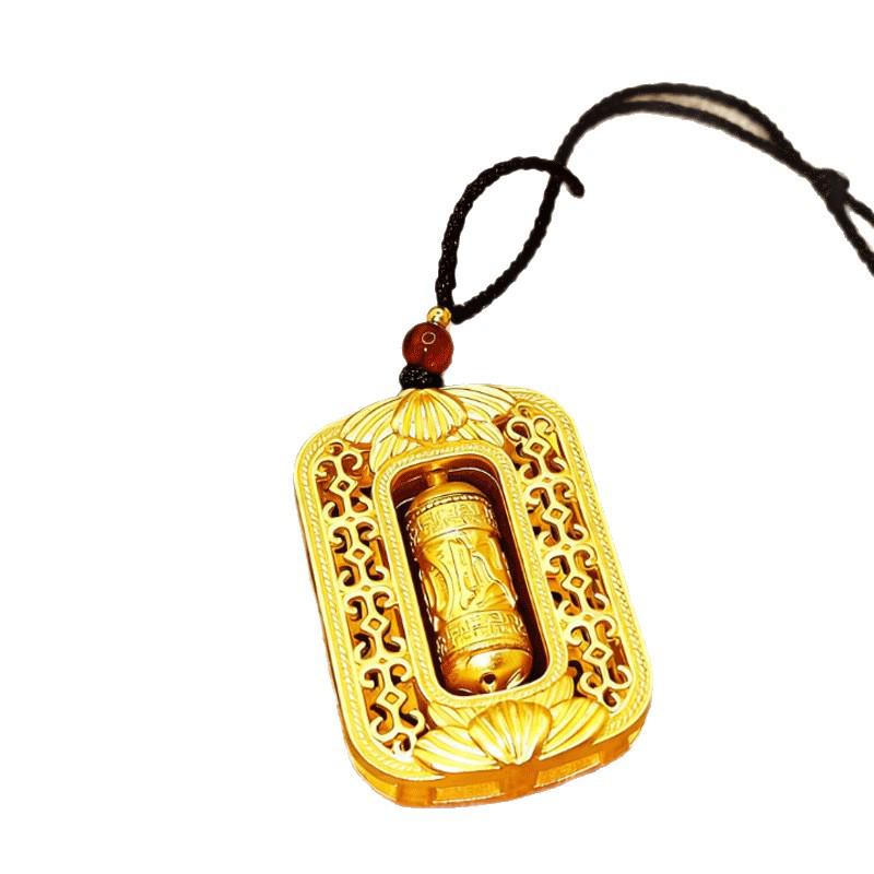 Retro čínský šestislabičný mantra modlitební mlýnek přívěsek - Stylový rotující dutý design pro muže a ženy