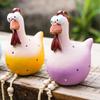 Funny Big-Eyed Long-Legged Chicken Decorative Ornament Rooster Figurine Resin Animal Statue Garden Yard Decoration Home Decor