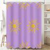 Bright Sunburst Shower Curtain Lavender Yellow Bathroom Decor Fun Printed Polyester Fabric Waterproof Washable Home Textile (Siz