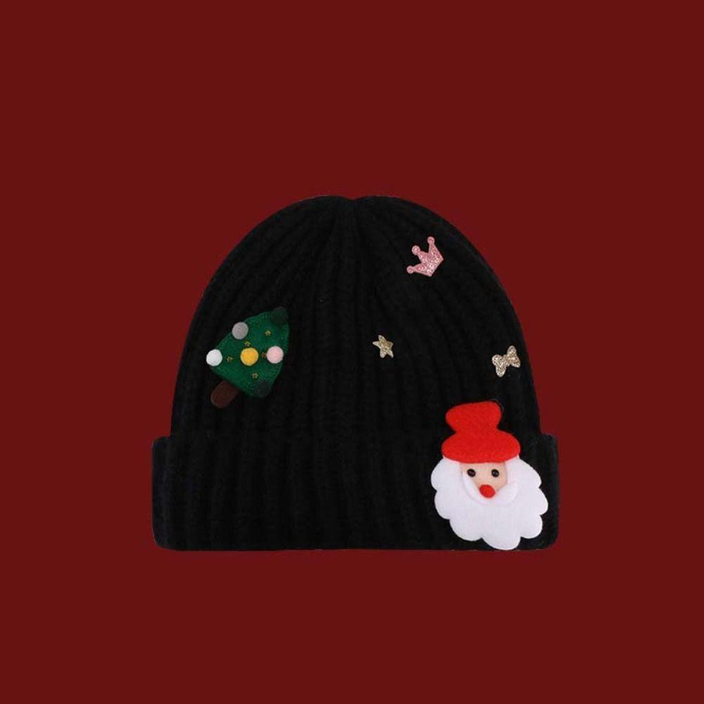 Soft Red Knitted Woolen Hat Plush Big Pullover Hat Fashion Christmas Plush Cap  Winter