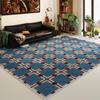 Retro Plaid Living Room Decorative Carpet Antique Sofa Coffee Table Soft Mat Wipeable Bedroom Bedside Plush Rugs Tapis