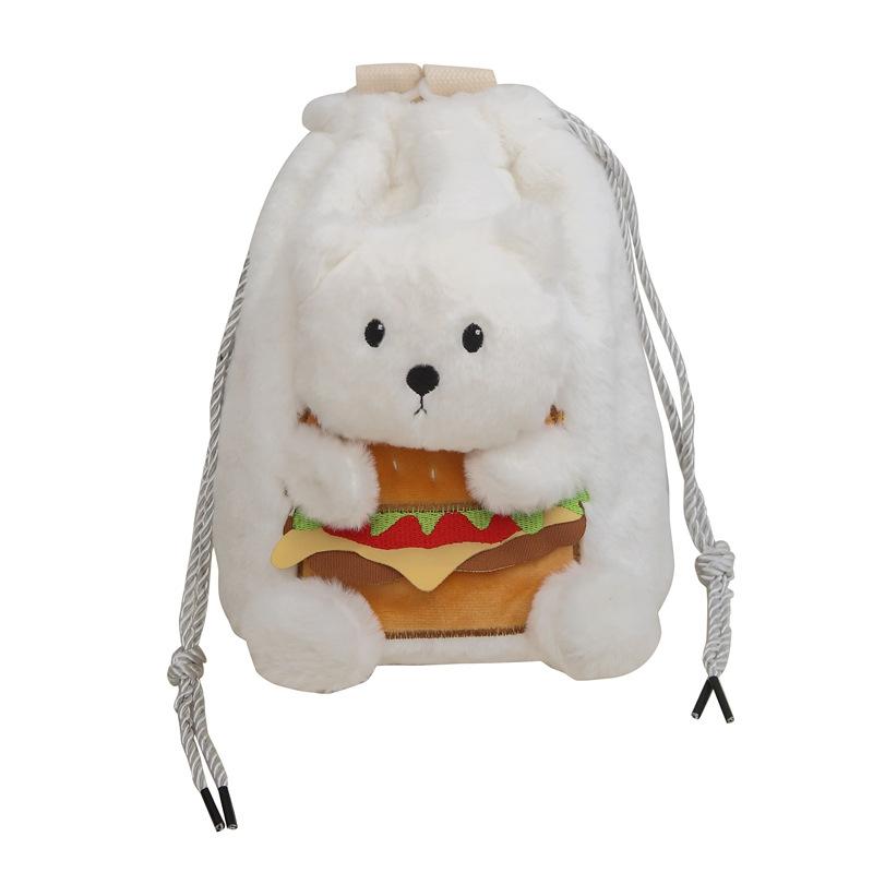 Милый рюкзак-мишка-гамбургер, мультяшная кукла, сумка-мессенджер, плюшевая кукла, многофункциональный маленький рюкзак, женский подарок