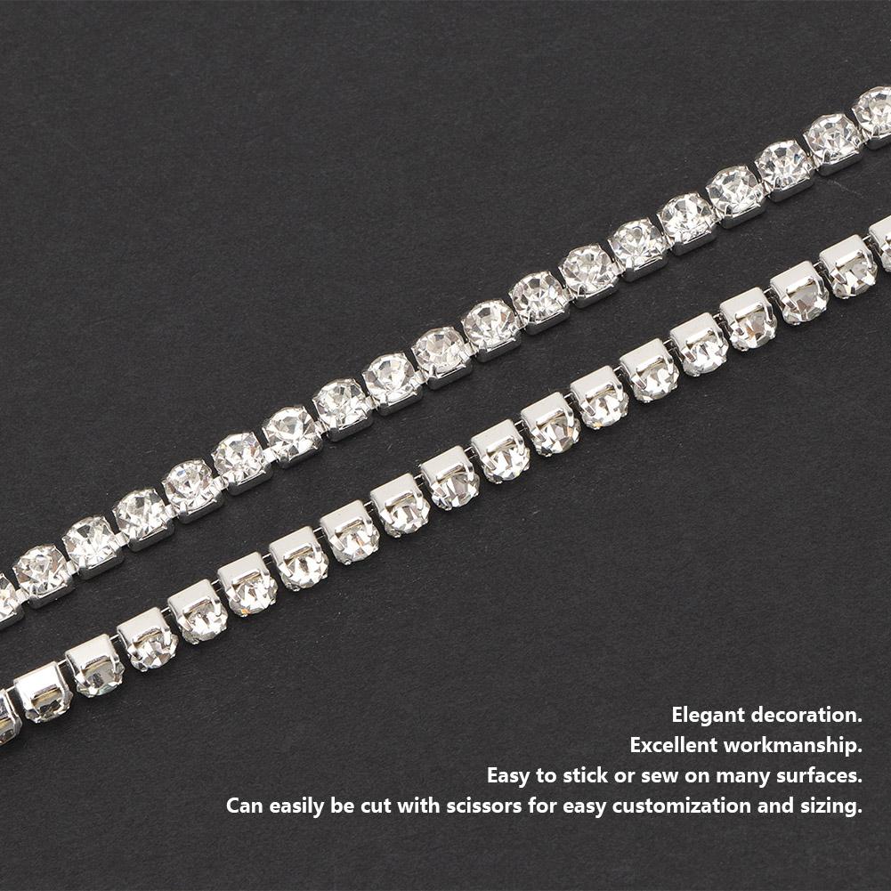   Resin     Rhinestones Chain Trim Ribbon Roll Sewing Craft Decoration (#01)