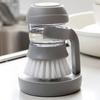 Creative Soap Dispenser + Hydraulic Pot Brush Kitchen Degreasing Brush Dishwashing Brush Squeeze Pot Dishes Household Cleaner Dishwashing Brushes