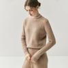 2025 Autumn/Winter Women's Cashmere Knit Top with Handmade Pearl Collar and Fluffy Fleece