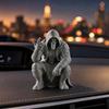 3D Printed Mini Hooded Skull Figurine, Dark Style Desktop Ornament, Cool Rock Gesture Skeleton Decor for Study Room E-Sports Room