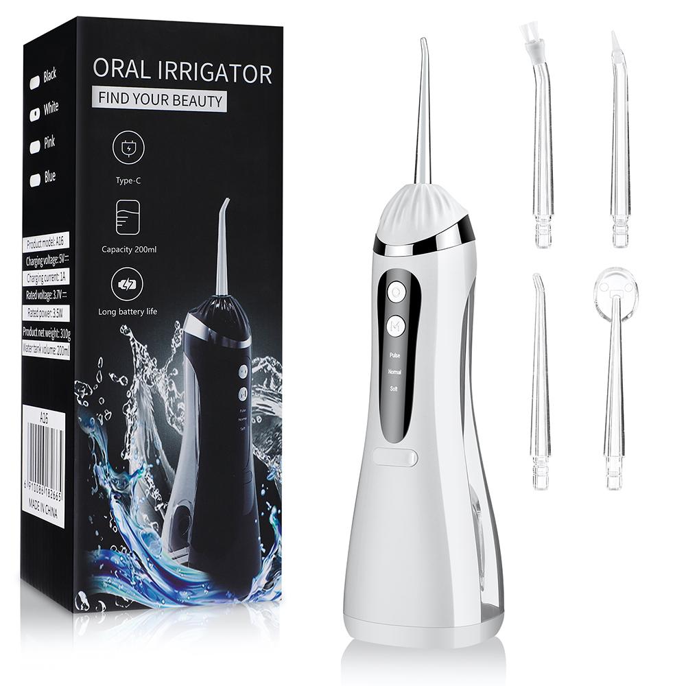 Electric Dental Oral Irrigator, Portable Water Flosser for Teeth Braces, Teeth Whitening Cleaning Tool For Home and Travel Use