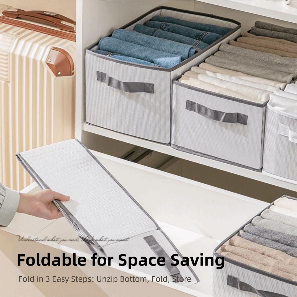 Solid Color Clothing Storage Box Foldable Wardrobe Organizer Practical Clothes Organizer  Closet