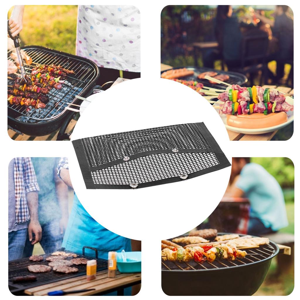 NonStick Grill Mesh Bag High Temperature Resistant BBQ Bag for Electric Gas Charcoal Grill(S )