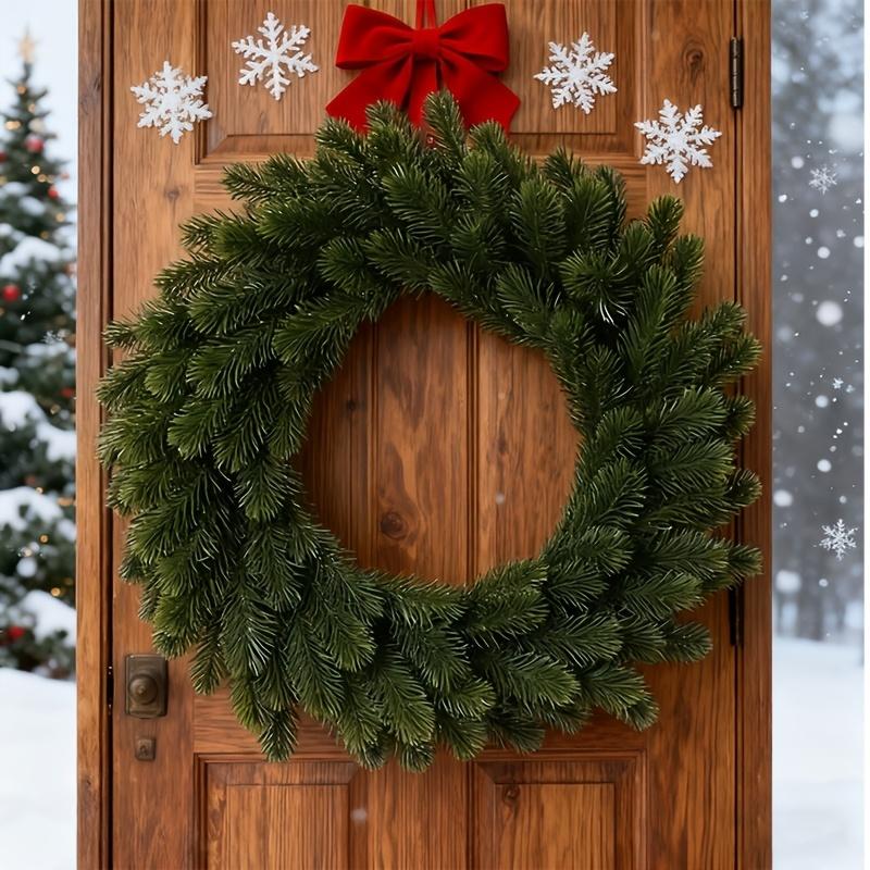 1pc Artificial Christmas Wreath, Durable Plastic Xmas Decor- Wedding -Holiday Décor Christmas Wreaths For Front Door