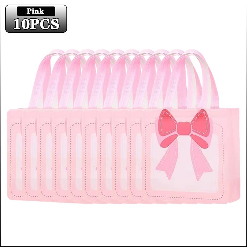 10PCS Bow Gift Bags Reusable Present Wrapping Bags for Graduation Birthday Halloween Christmas Party Favor Packaging Supplies