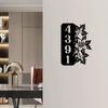Individuelles Metall-Adressschild mit Blumenmuster, Personalisierte Outdoor-Gartennummernschild, Wetterbeständig Pulverbeschichtet