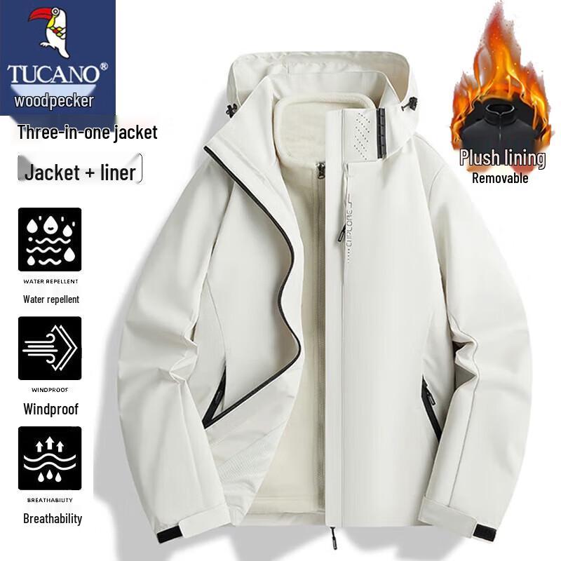 Tucano Men's 3-in-1 Thickened Autumn/Winter Outdoor Jacket
