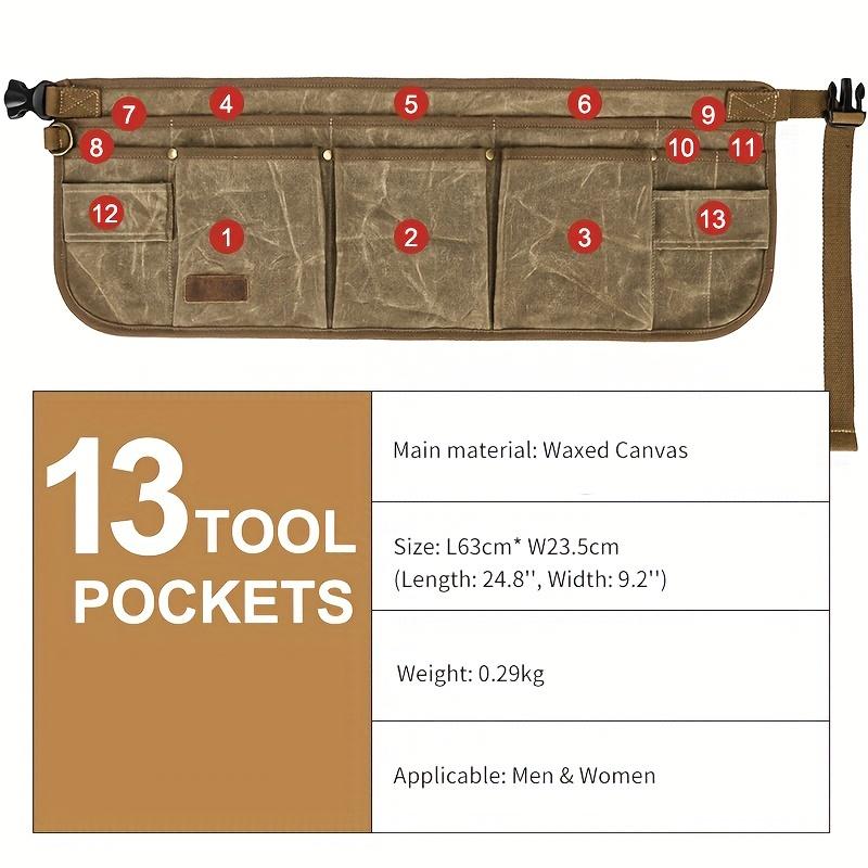 Canvas Werkzeugtasche Elektriker Hüfttasche Werkzeugorganizer für Baumarkt Mehrere Taschen Werkzeuggürteltasche