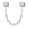 Fashion Women Stainless Steel Heart Chain Italian Charms Link Buckle Fit 9Mm Bracelet Diy Jewelry Accessories