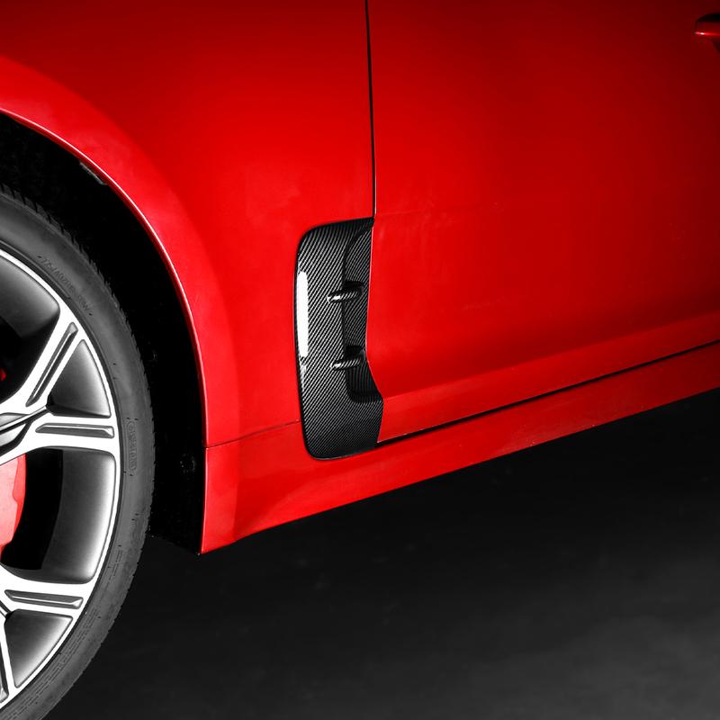 For Kia Stinger 2018- LHD/RHD Carbon Fiber Style Body Side Fender Vent Cover Trim Exterior Decor Car Styling Accessories