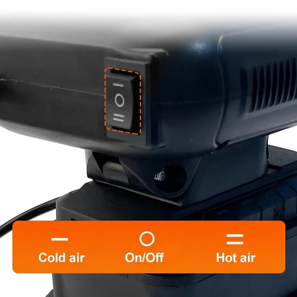 Portable Car Heaters Defroster 21V Li Ion Battery Operated Winter Air Warmer and Cooler Blower with Dual USB Charging Ports